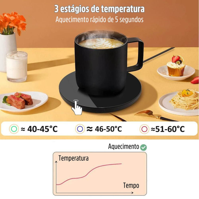 Aquecedor de Caneca USB Café e Chá Quentinho Sempre