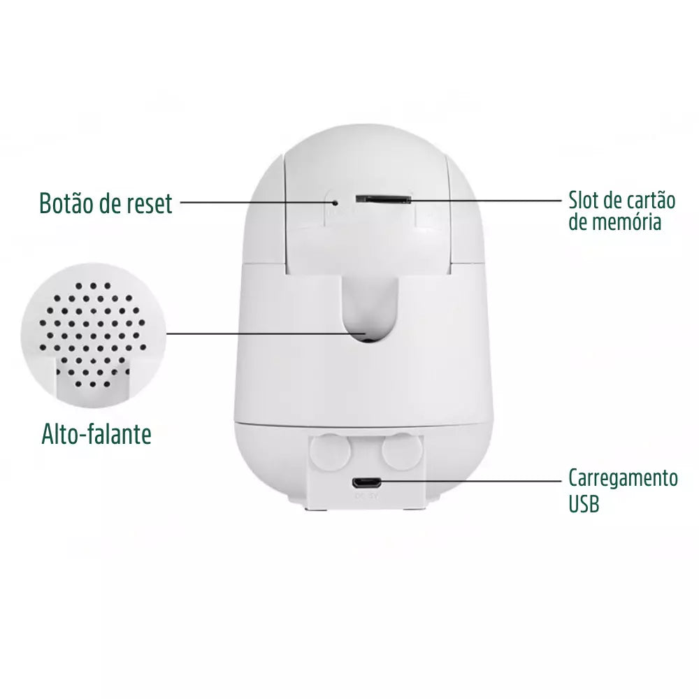 Câmera de Segurança Inteligente Wifi com Sensor de Movimento