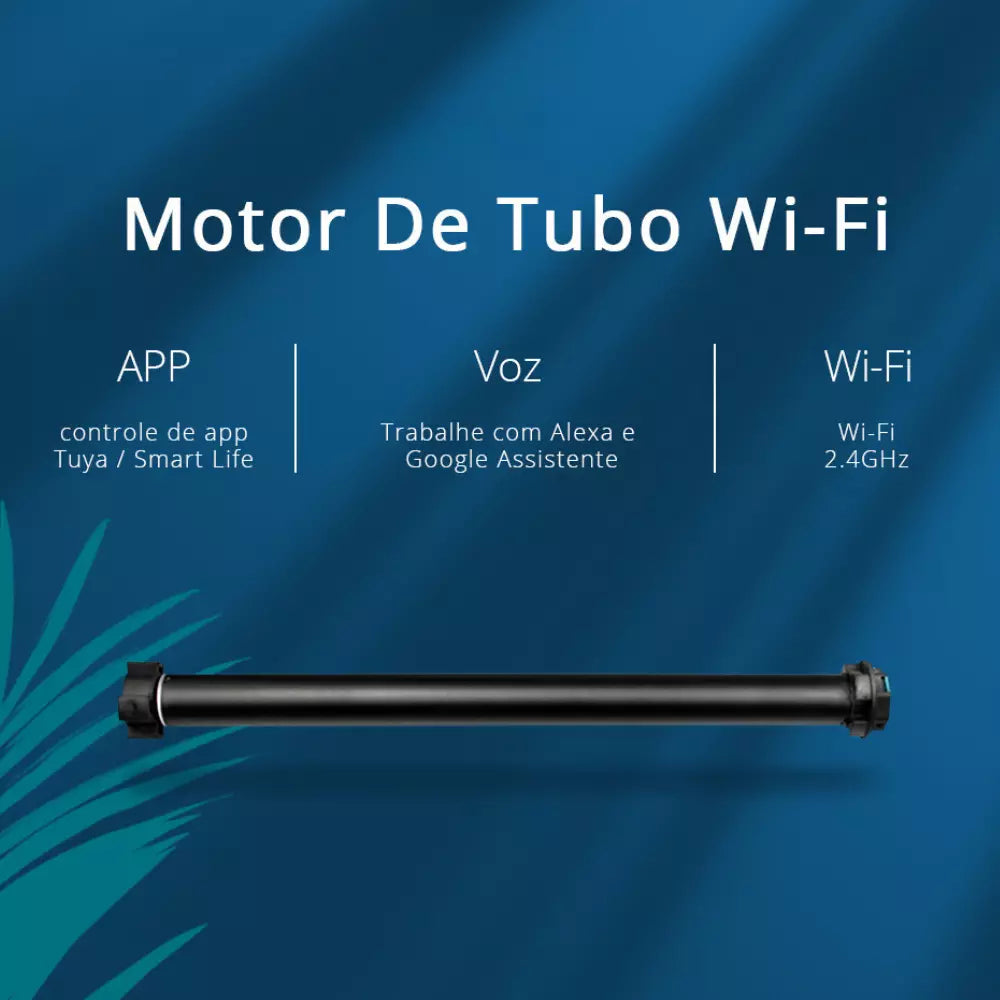 Motor Tubular para Persiana de Rolo Wifi e Controle de Voz