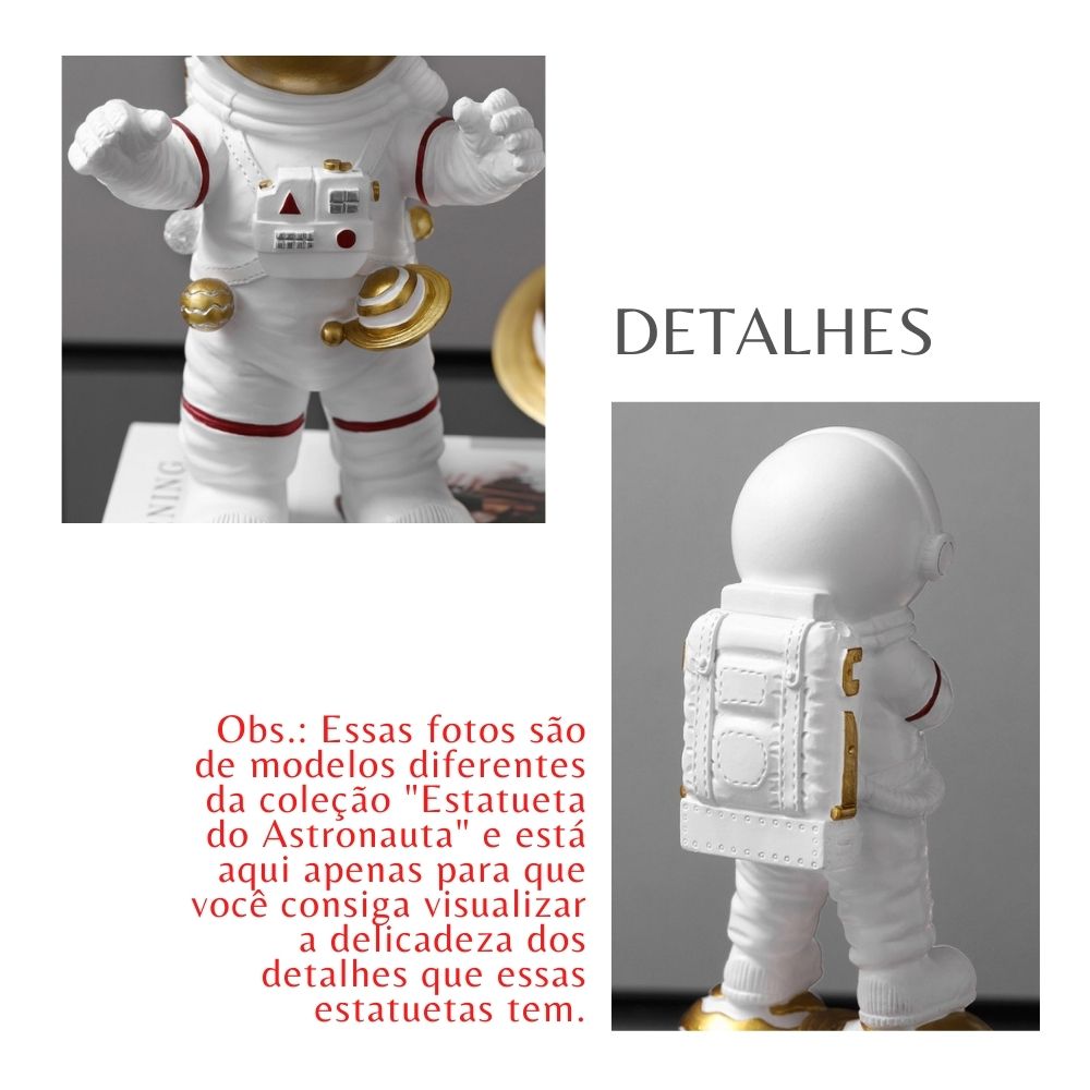 Estatueta Decorativa de Astronauta Dominando o Universo